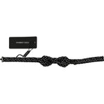 Dolce & Gabbana Black Polka Dots Silk Adjustable Neck Papillon Men Bow Tie FT1065