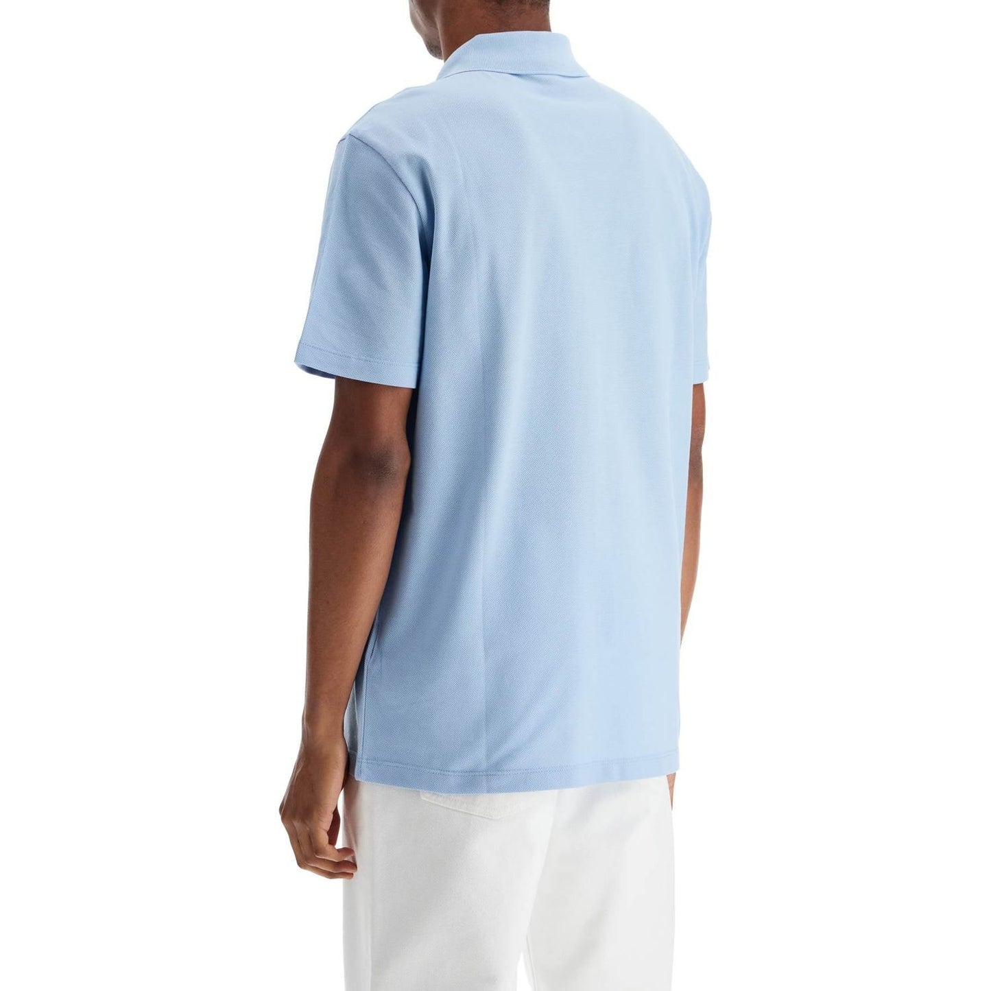 Versace short-sleeved polo shirt with logo Topwear Versace Light Gray