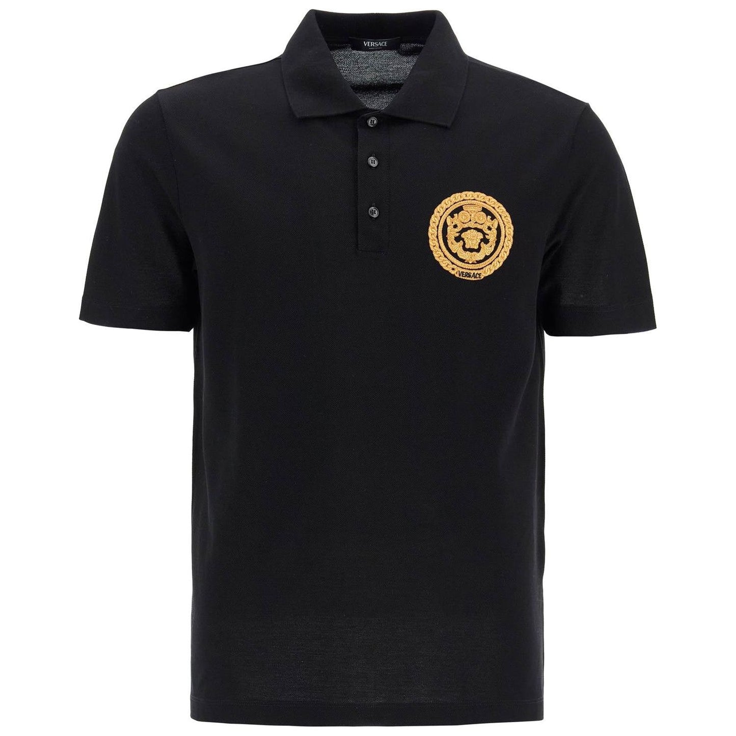 Versace chain crest polo shirt