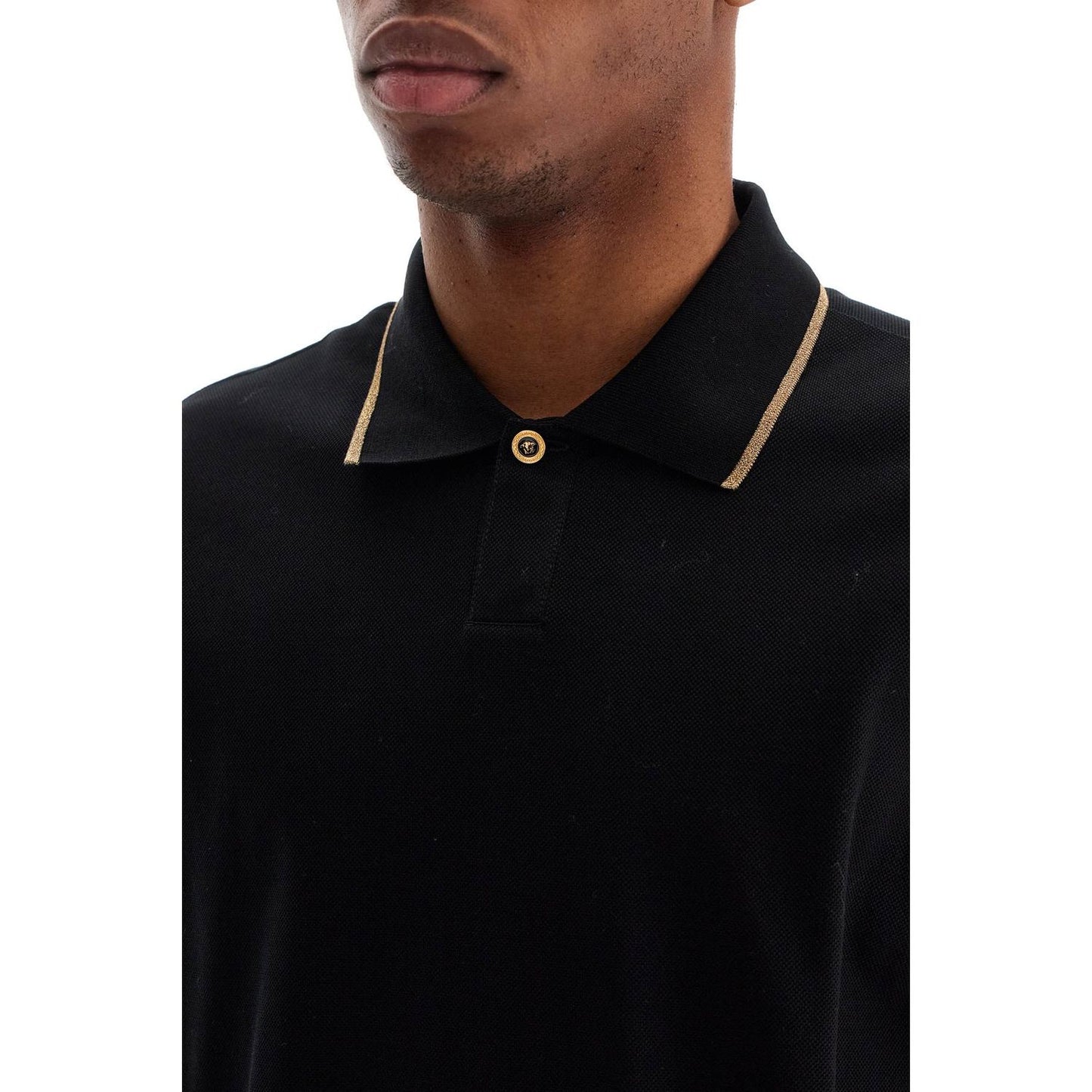 Versace cotton piquã© polo shirt Topwear Versace Black