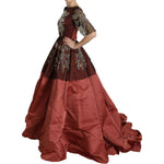 Dolce & Gabbana Crystal Chandelier Silk Princess Gown Dress DR1680-40