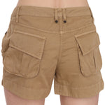 PLEIN SUD Brown Mid Waist 100% Cotton Mini Shorts PAN70244-38