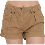 PLEIN SUD Brown Mid Waist 100% Cotton Mini Shorts PAN70244-38