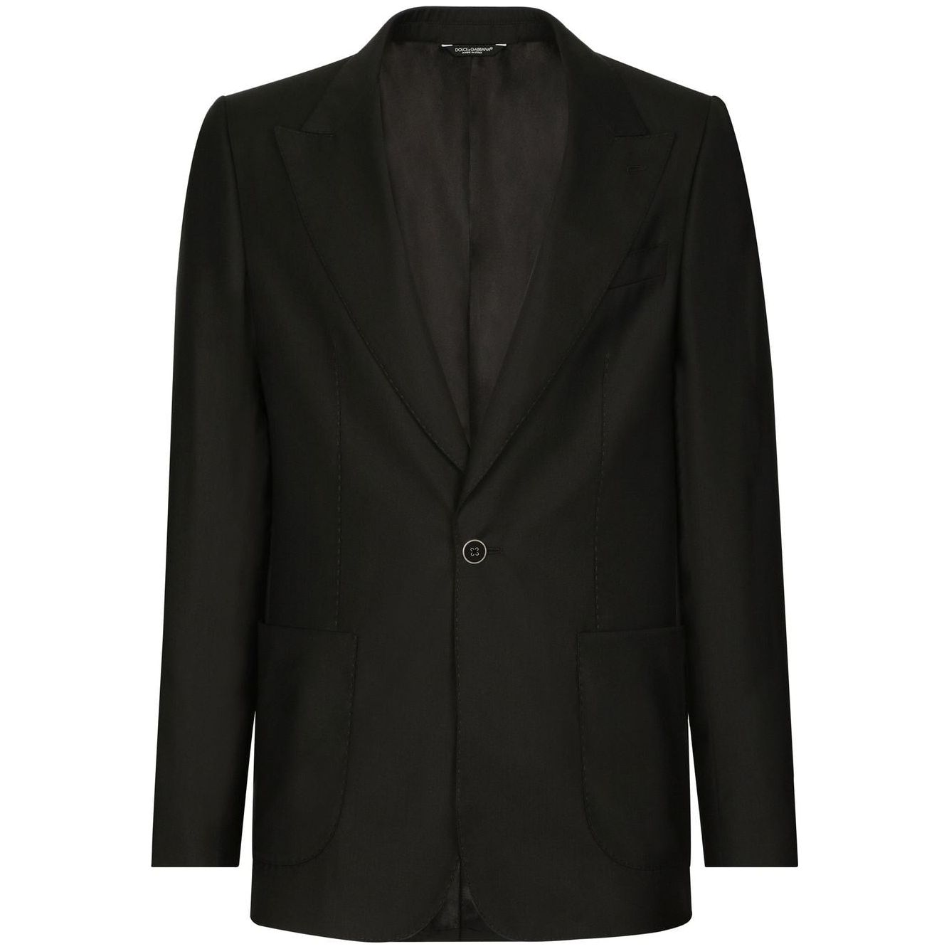 Dolce & Gabbana one-button tailored men blazer Black Jackets Dolce & Gabbana Black