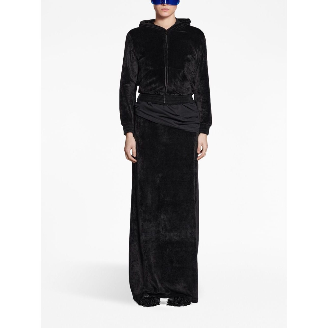 Balenciaga velvet-effect high-waisted skirt Skirts Balenciaga White Smoke