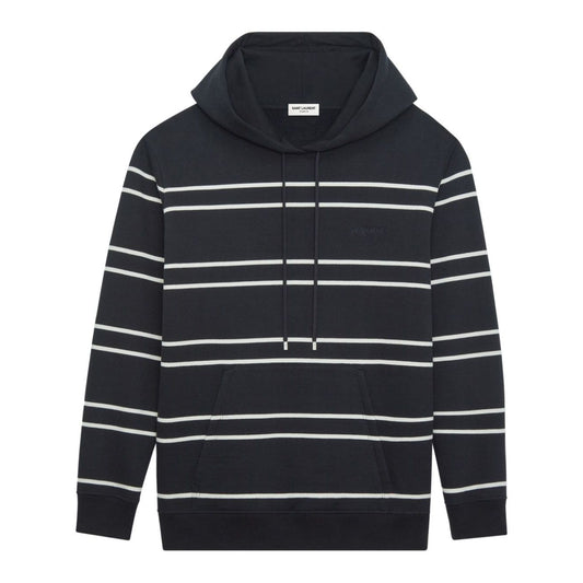 Saint Laurent striped cotton hoodie Topwear