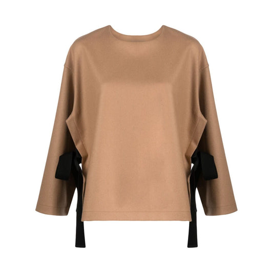Erika Cavallini Semi-Couture Top Camel Topwear