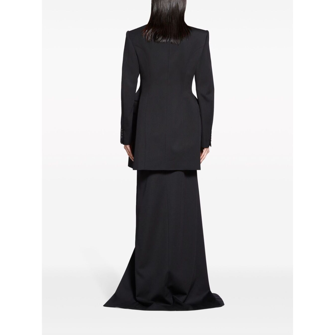 Balenciaga Hourglass Virgin Wool Double-breasted Blazer Jackets Balenciaga White Smoke