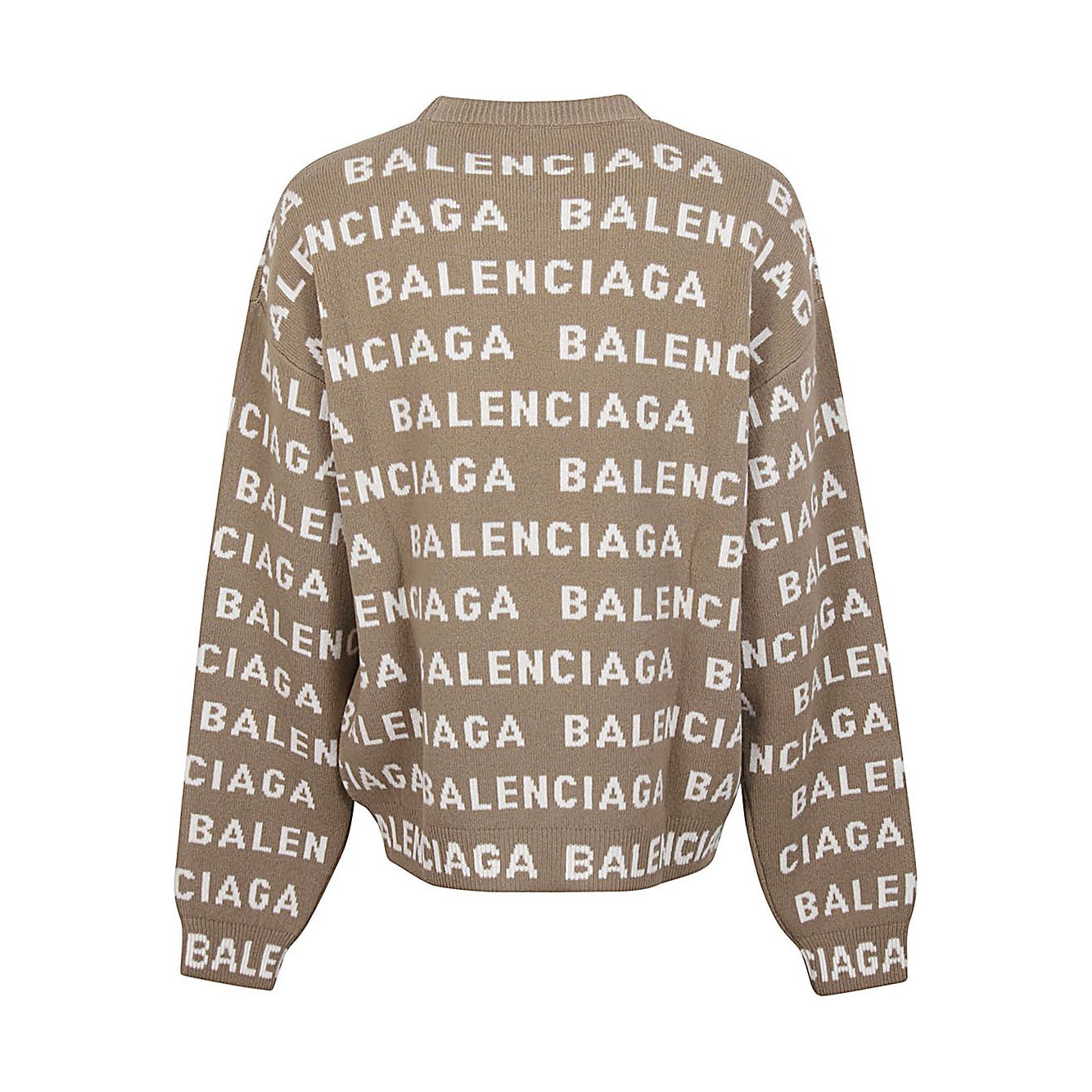 Balenciaga Intarsia Logo Sweater Topwear Balenciaga Dim Gray