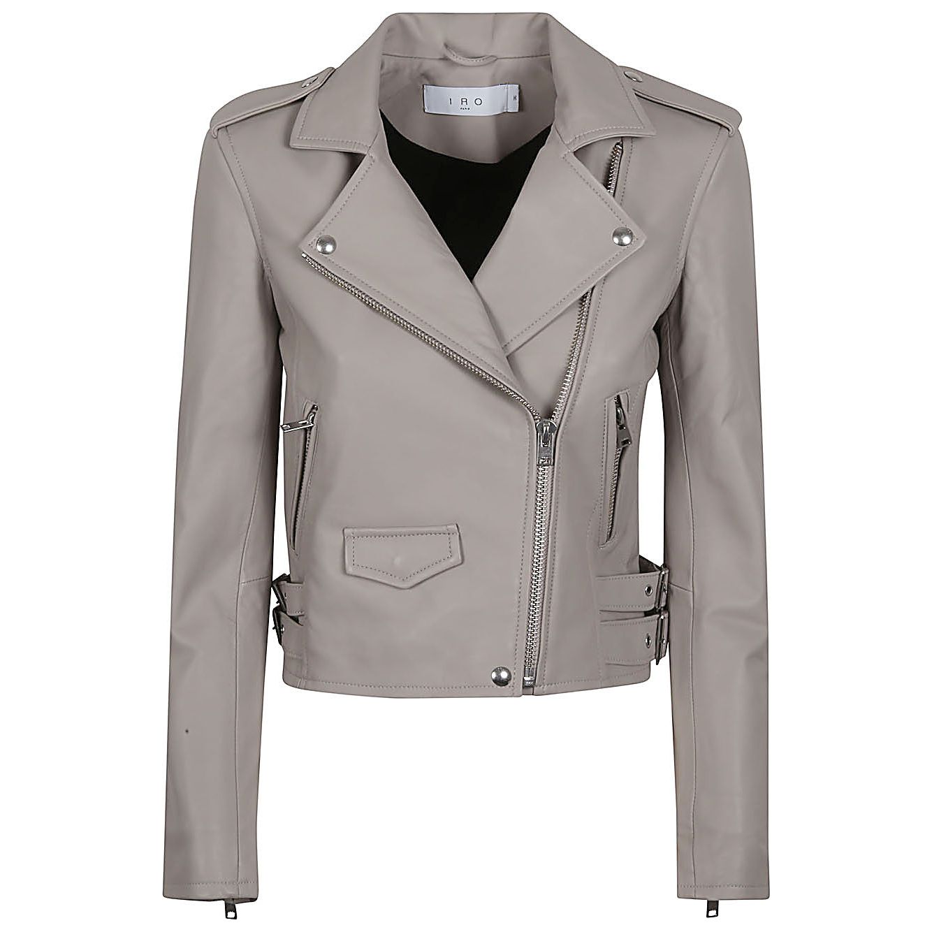 Iro Ashville leather biker women Jacket Grey Jackets Iro Rosy Brown