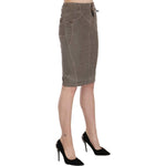 Just Cavalli Gray Corduroy Pencil Straight A-Line Skirt PAN70326-40