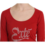 Exte Red Crystal Embellished Long Sleeve Blouse TSH3921-38