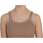 PINK MEMORIES Brown Sleeveless Spaghetti Strap Tank Blouse TSH3922-42