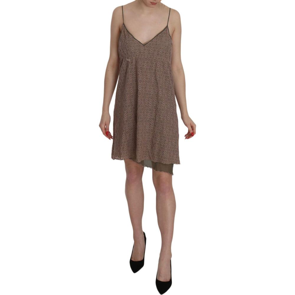 PINK MEMORIES Cotton Green Spaghetti Strap A-line Mini Dress TSH3473-46