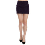 GF Ferre Purple High Waist Button Pocket A-line Mini Skirt TSH3947-40