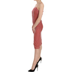 PINKO Pink Lace Spaghetti Strap Side Slit Shift Midi Dress TSH3808-38