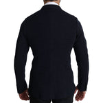 Dolce & Gabbana Dark Blue Dotted Double Breasted Coat Blazer KOS1536-50