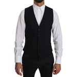 Dolce & Gabbana Blue Wool Waistcoat Formal Gilet Vest TSH3952-46