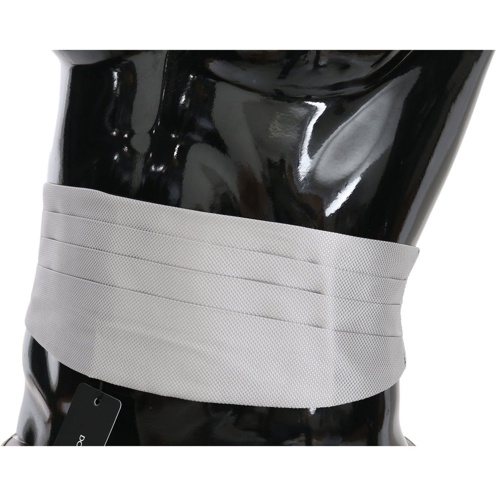 Dolce & Gabbana Gray Men Waist Belt 100% Silk Cummerbund BEL60454-48