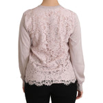 Dolce & Gabbana Silk Pink Long Sleeve Lace Top Sweater TSH4251-44