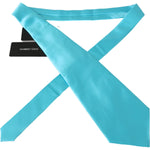 Dolce & Gabbana Light Blue Wide Mens Necktie Accessory 100% Silk Tie CRA1011