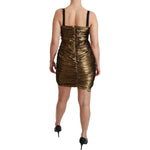 Dolce & Gabbana Nylon Bronze Bodycon Sheath Mini Dress DR2521-48
