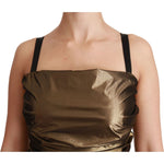 Dolce & Gabbana Nylon Bronze Bodycon Sheath Mini Dress DR2521-48