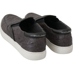 Dolce & Gabbana Gray Leather Flat Caiman Mens Loafers Shoes MV2676-39