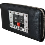 Dolce & Gabbana Black Mens Zipper Continental Purse 100% Leather Wallet VAS9307