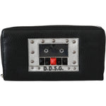Dolce & Gabbana Black Mens Zipper Continental Purse 100% Leather Wallet VAS9307