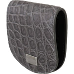 Dolce & Gabbana Gray Exotic Skin Condom Case Holder Pocket Wallet VAS9358