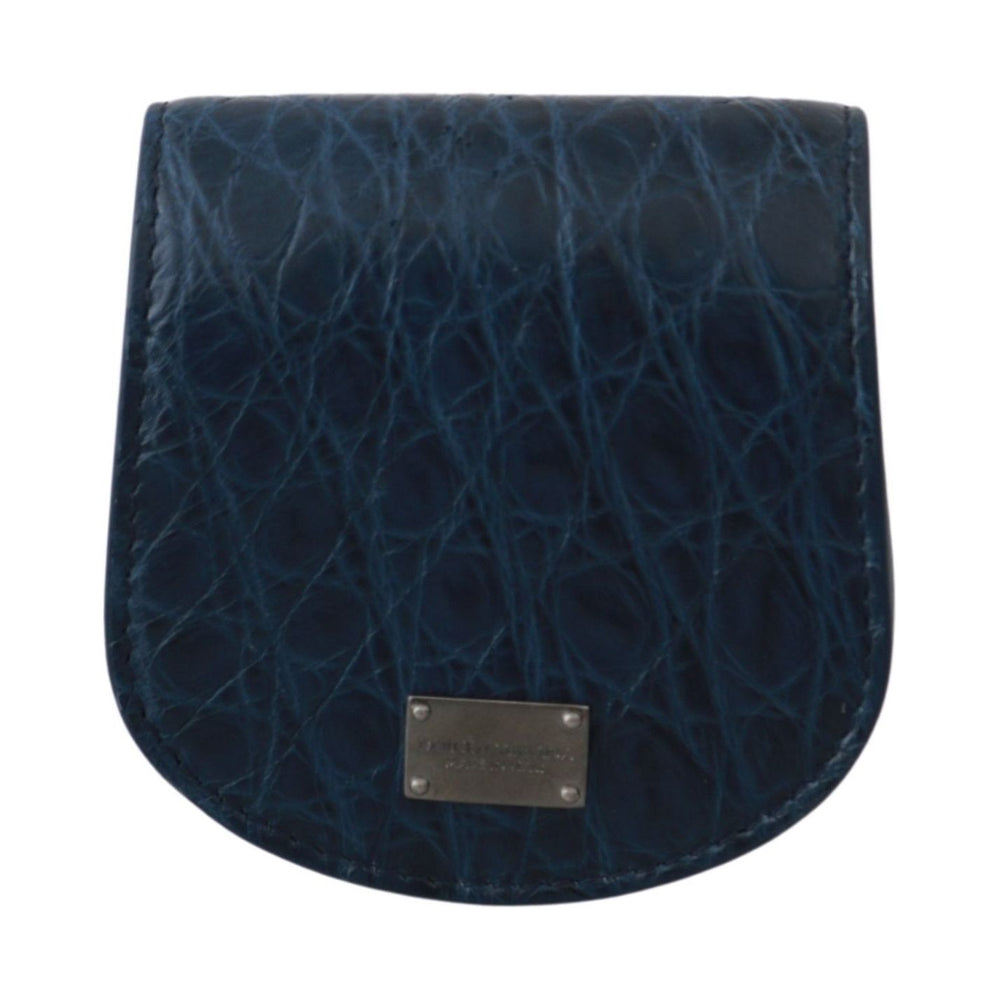 Dolce & Gabbana Blue Holder Pocket Wallet Blue Exotic Skin Condom Case VAS9363