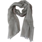 Costume National Gray Fringe Neck Wrap Cotton Scarf MS1525bg-1