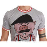 Dolce & Gabbana Gray Cotton Top 2019 Year of the Pig T-shirt TSH4557-44