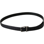 Dolce & Gabbana Black Exotic Skin Pattern Silver Buckle Belt BEL60610-90