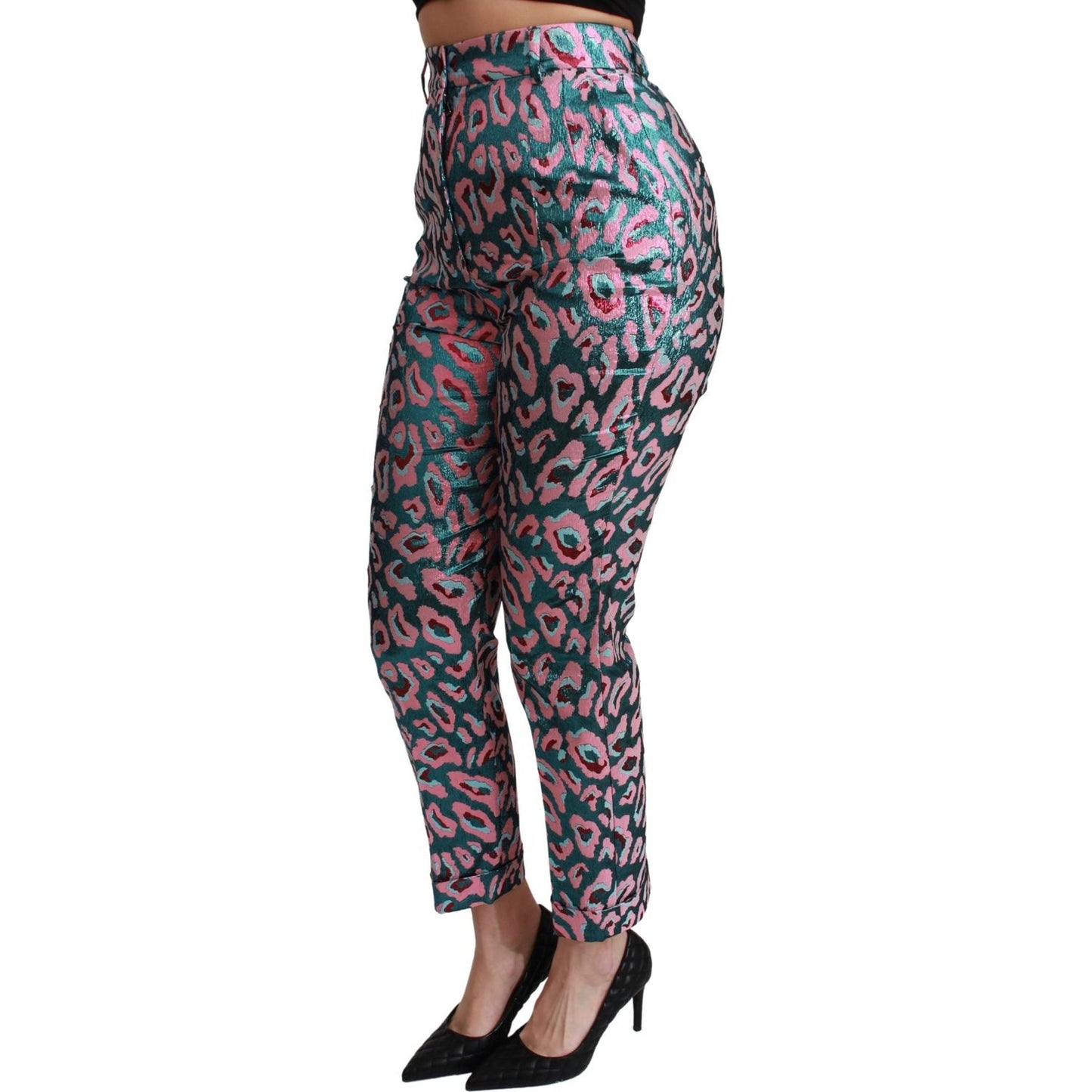 Dolce & Gabbana Multicolor Patterned Cropped High Waist Pants PAN71055-40