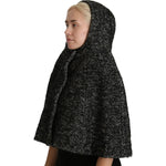 Dolce & Gabbana Gray Tweet Wool Shoulder Hat Hooded Scarf TSH4233-57