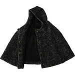 Dolce & Gabbana Gray Tweet Wool Shoulder Hat Hooded Scarf TSH4233-57