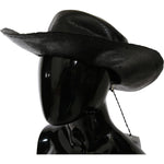 Costume National Black Wide Brim Cowboy Solid Hat HAT20018-M