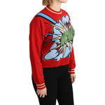 Dolce & Gabbana Red Knitted Cashmere Cartoon Top Sweater TSH5152-38