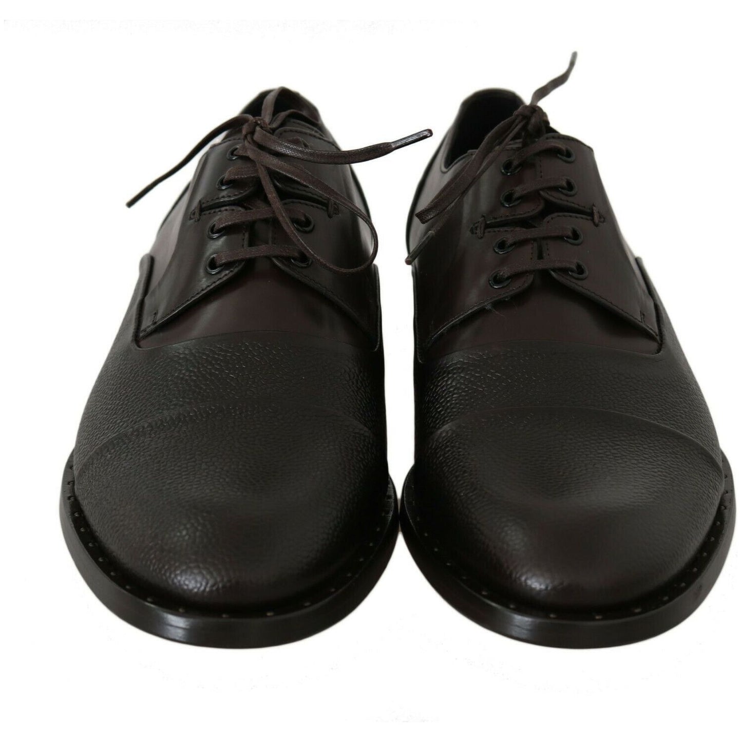 Dolce & Gabbana Elegant Brown Leather Formal Lace-ups Dolce & Gabbana Dark Slate Gray