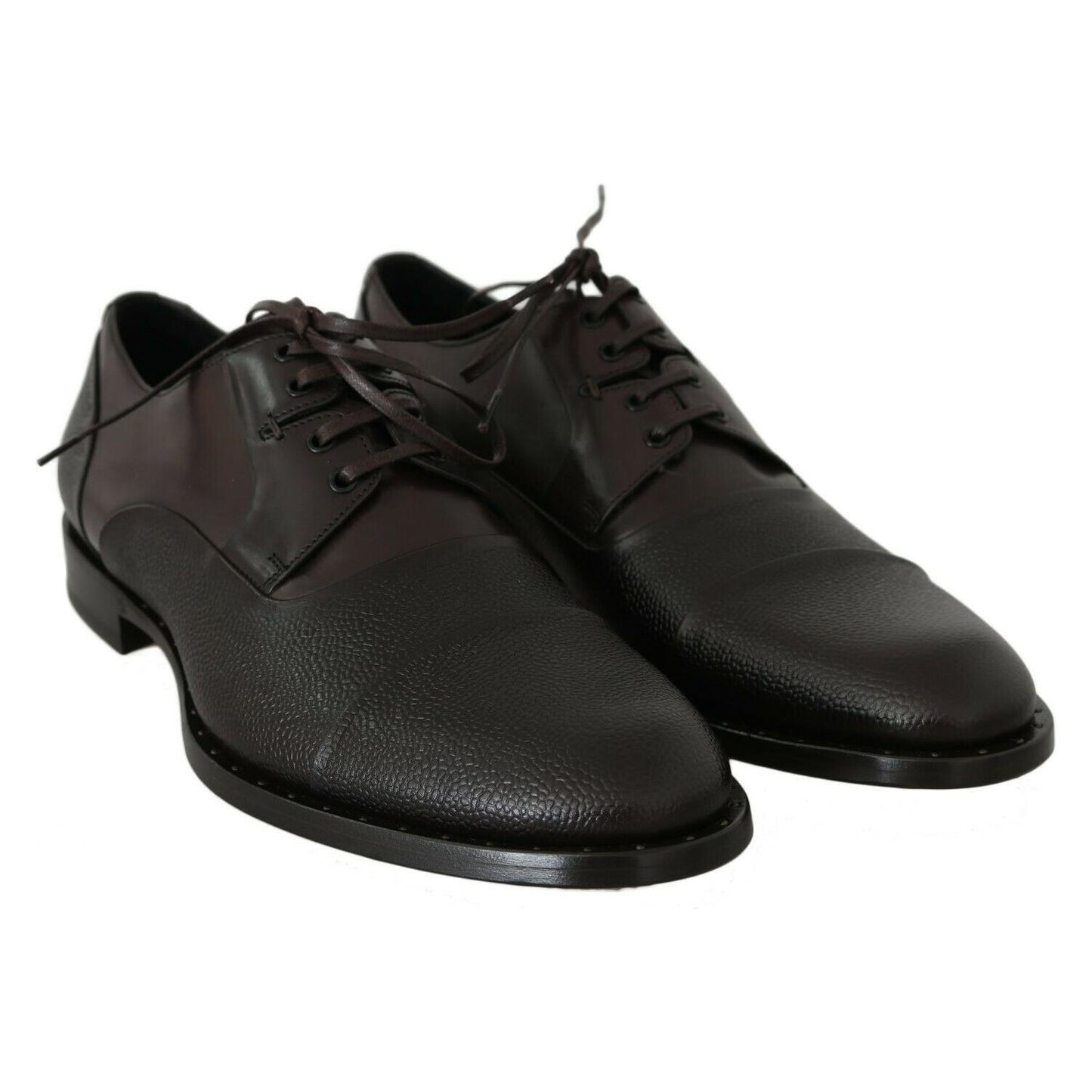 Dolce & Gabbana Elegant Brown Leather Formal Lace-ups Dolce & Gabbana Dark Slate Gray