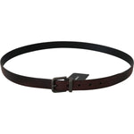 Dolce & Gabbana Solid Brown Leather Gray Buckle Belt BEL60887-115
