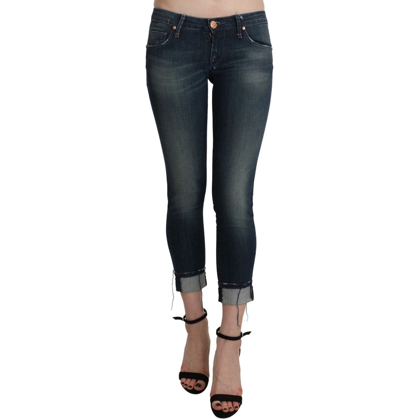 Acht Blue Washed Low Waist Skinny Cropped Denim pant Jeans & Pants