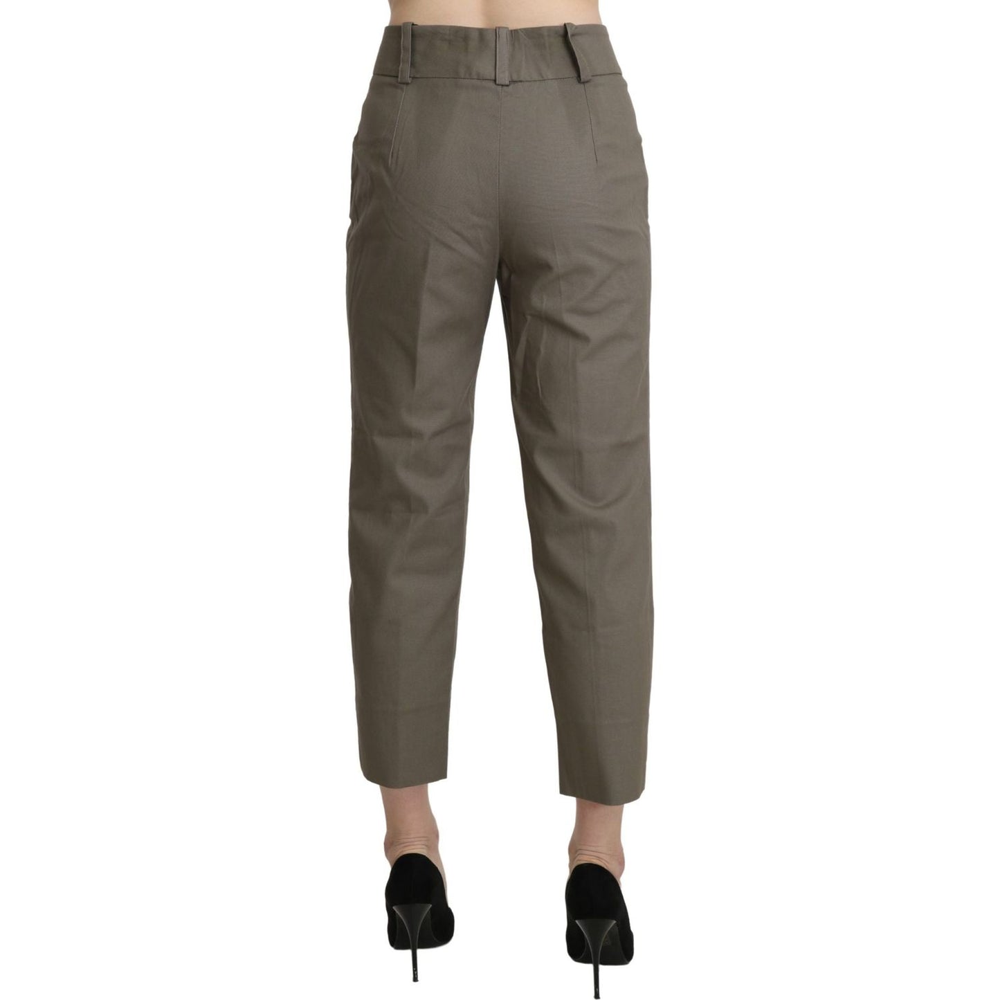 BENCIVENGA Elegant High Waist Cropped Pants in Gray BENCIVENGA Dim Gray