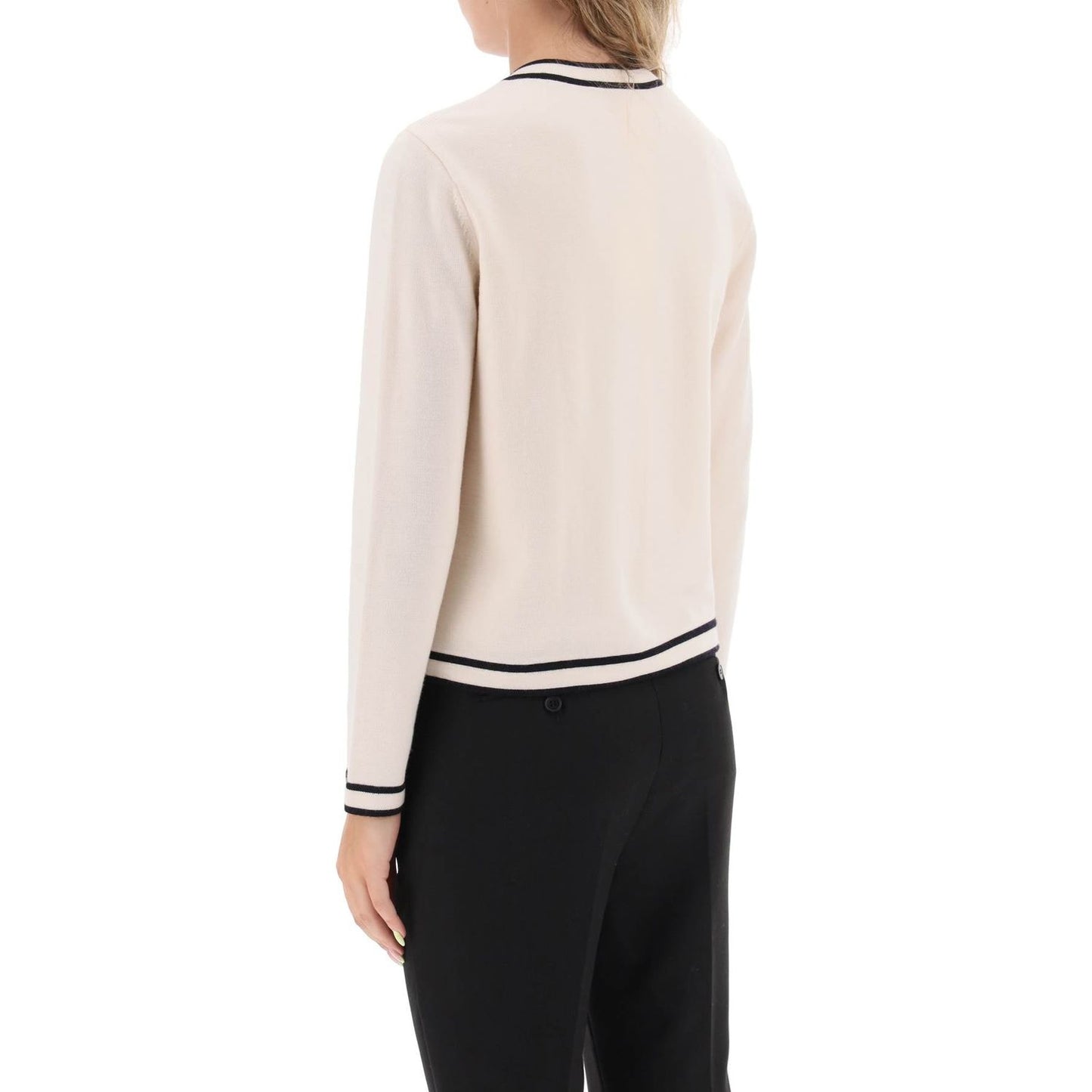 Tory Burch kendra merino wool cardigan Knitwear Tory Burch Light Gray