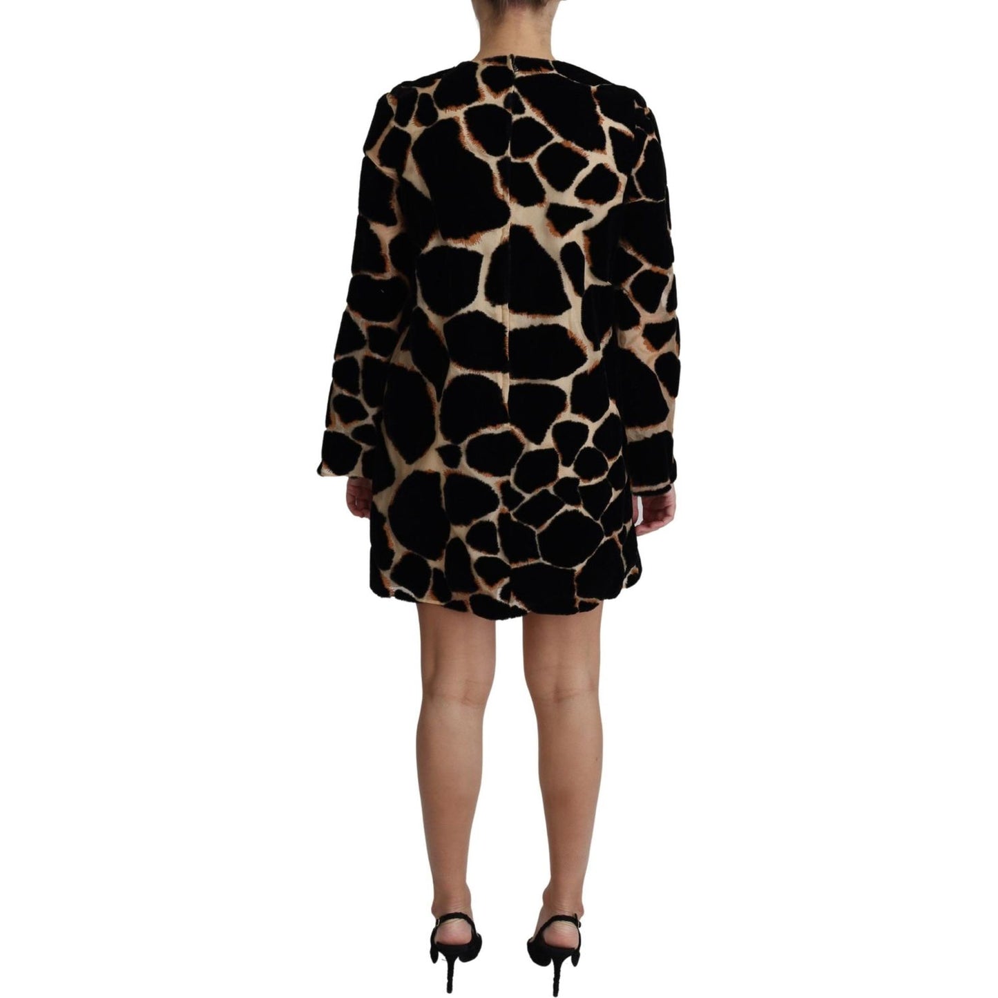Dolce & Gabbana Black Giraffe Print Shift Mini Dress DR2645-36