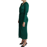 Dolce & Gabbana Green Fitted Silhouette Midi Viscose Dress DR2717-36
