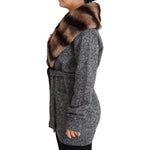 Dolce & Gabbana Gray Cardigan Fur Coat Cashmere Jacket JKT2811-38