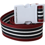 Costume National Black Red Stripe White Logo Buckle Waist Belt BEL8045-110
